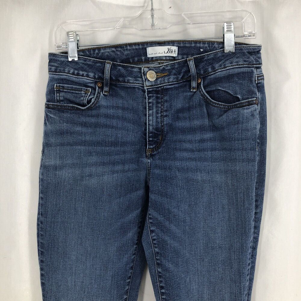 Loft Curvy Skinny Crop Denim Blue Jeans 28/6 (28x26 actual) pocket unstitched